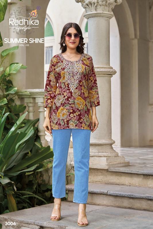 Radhika lifestyle summer shine vol 3 kurtis wholesale
